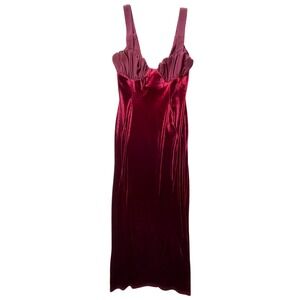 ASOS Velvet Bodycon Dress 4 Midi Burgundy Red Sexy Witchy Whimsigoth Vamp Grunge